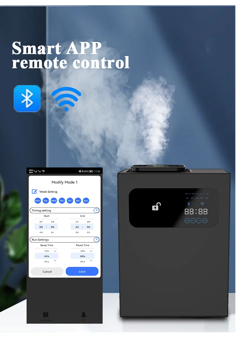 Wholesale HVAC system fragrance diffusers Wifi 2.4G&Bluetooth connected smart diffuser