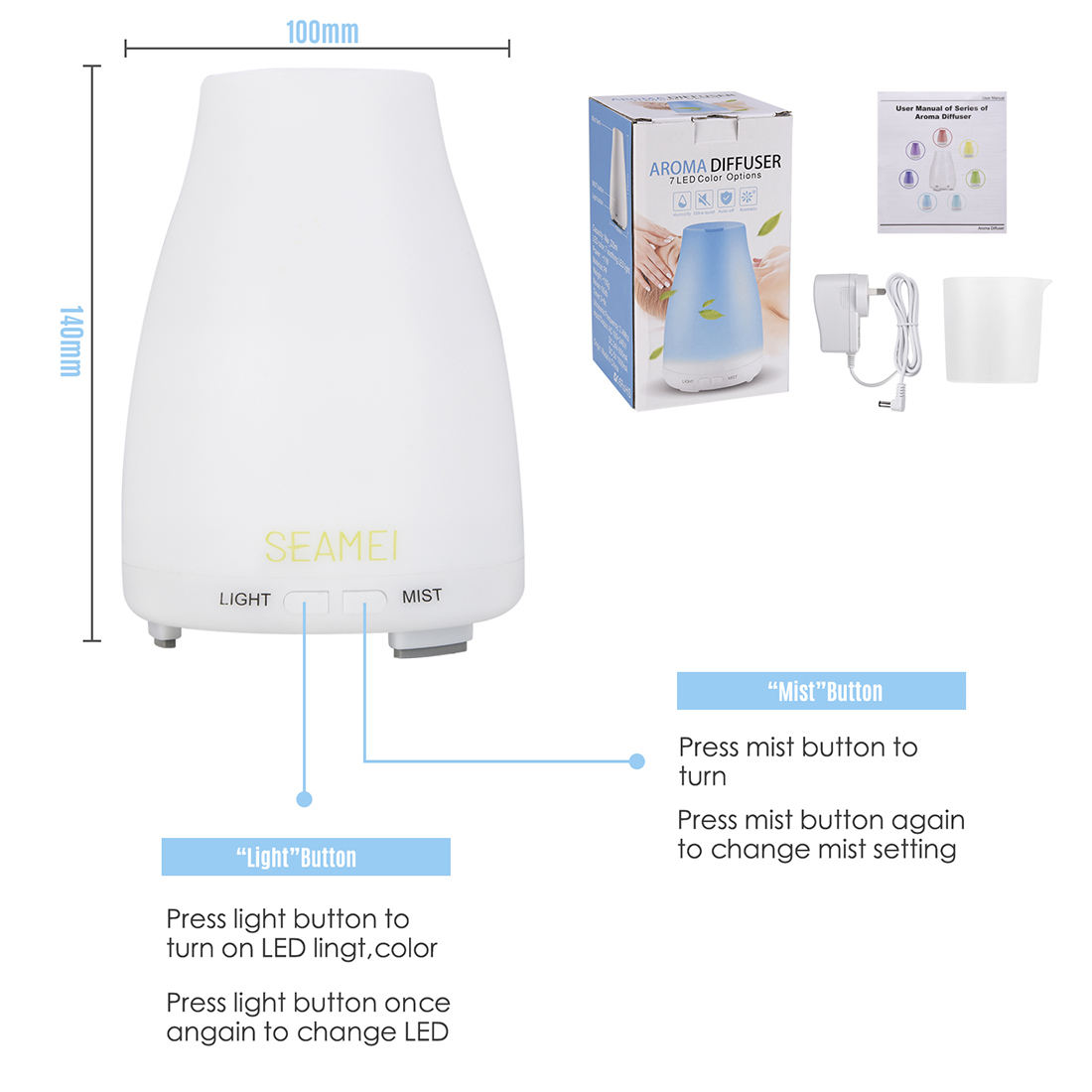 Ultrasonic diffuser 200ml product image - WD Aroma wholesale