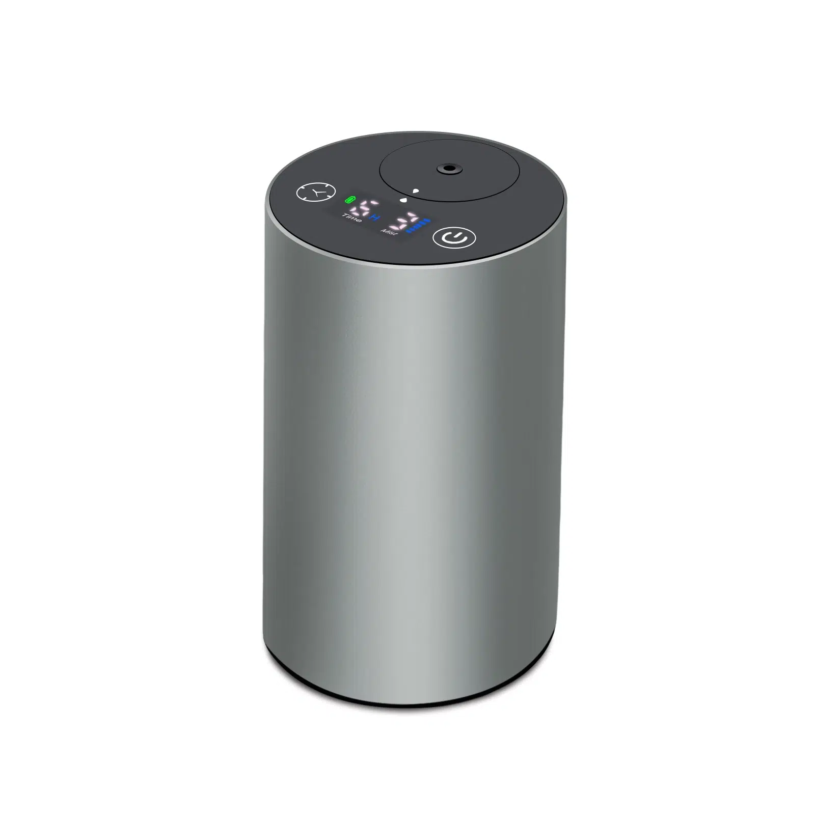 Wholesale portable aluminum alloy essential oil diffuser with a grey top and digital display.