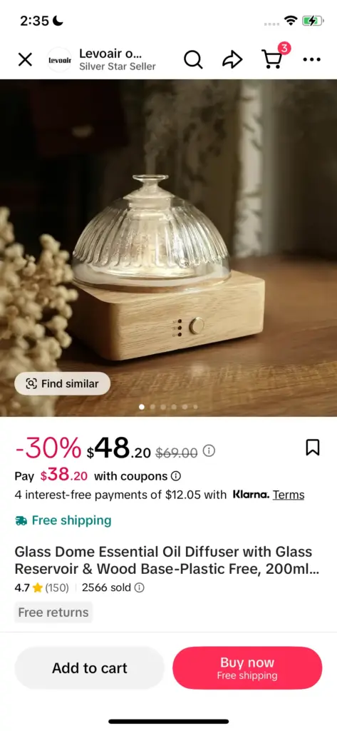 Sales Trends for Glass Diffusers on TikTok