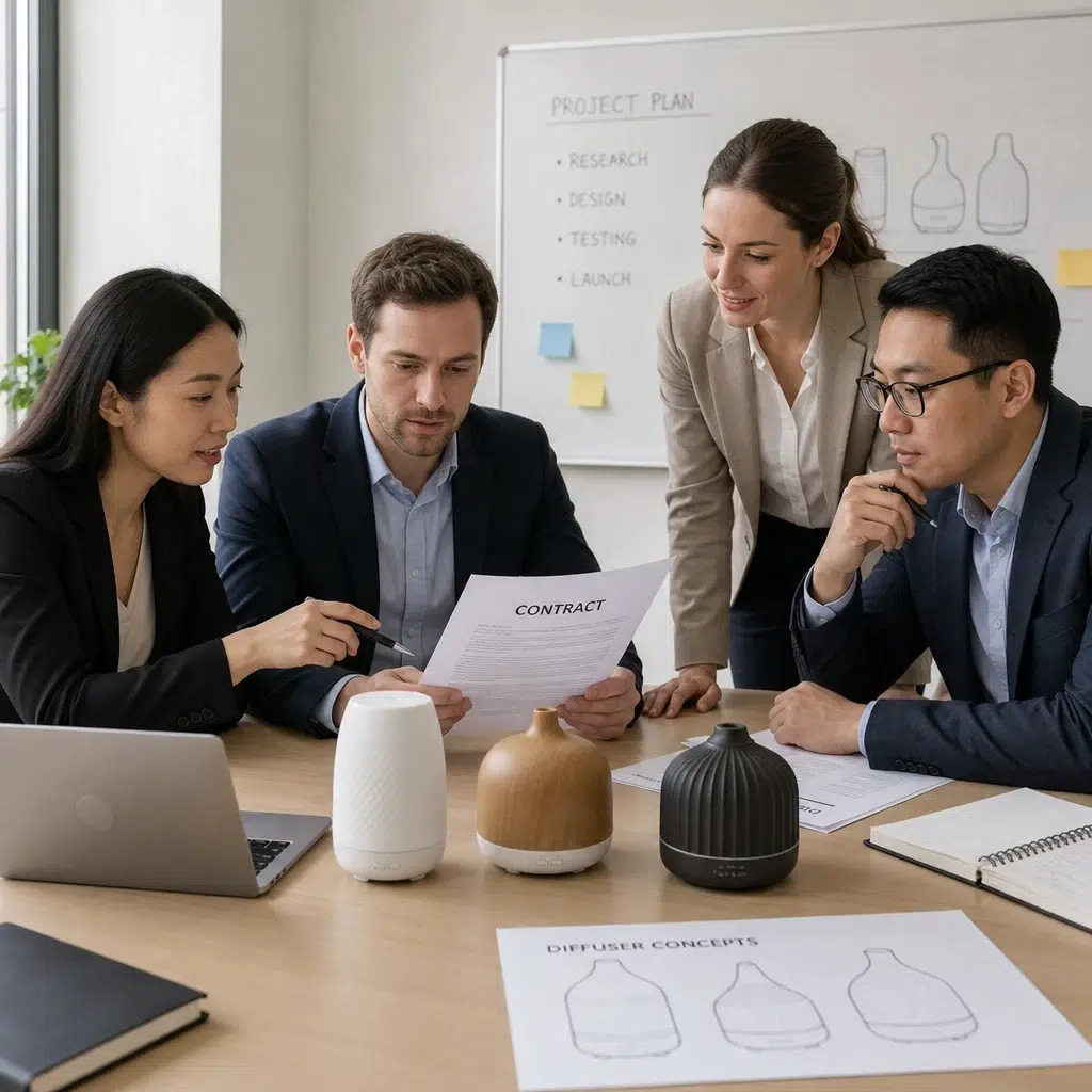 Business negotiation scene