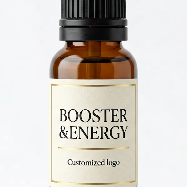 Wholesale BOOSTER&ENERGY Fragrance Oil Amber Glass Bottle Custom Logo - WD Aroma