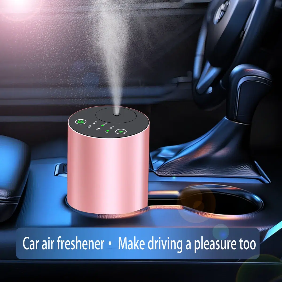 Difusor de aleación WD Aroma 2410 que se usa como ambientador para auto en el portavasos con salida de vapor