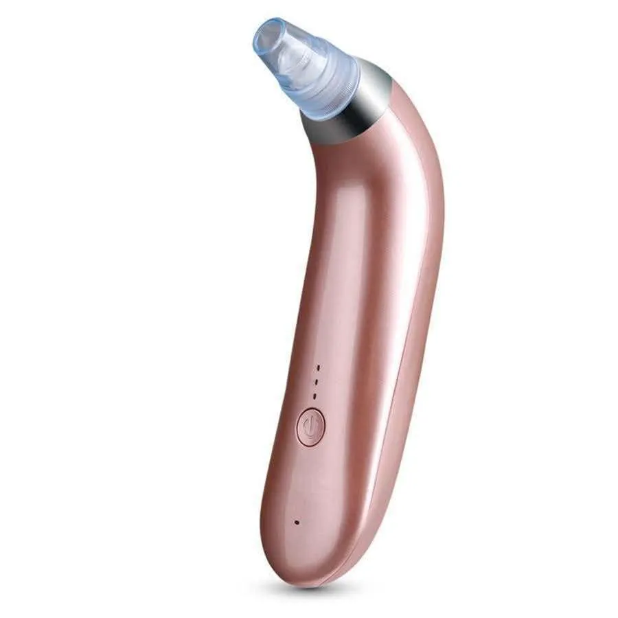 Rose gold handheld pore cleanser with transparent suction tip