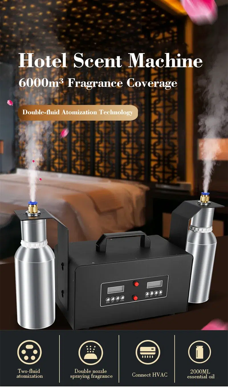 M6000 hotel scent machine, 6000-8000 m3 coverage, HVAC connect, 2000 ml oil | WD Aroma Wholesale