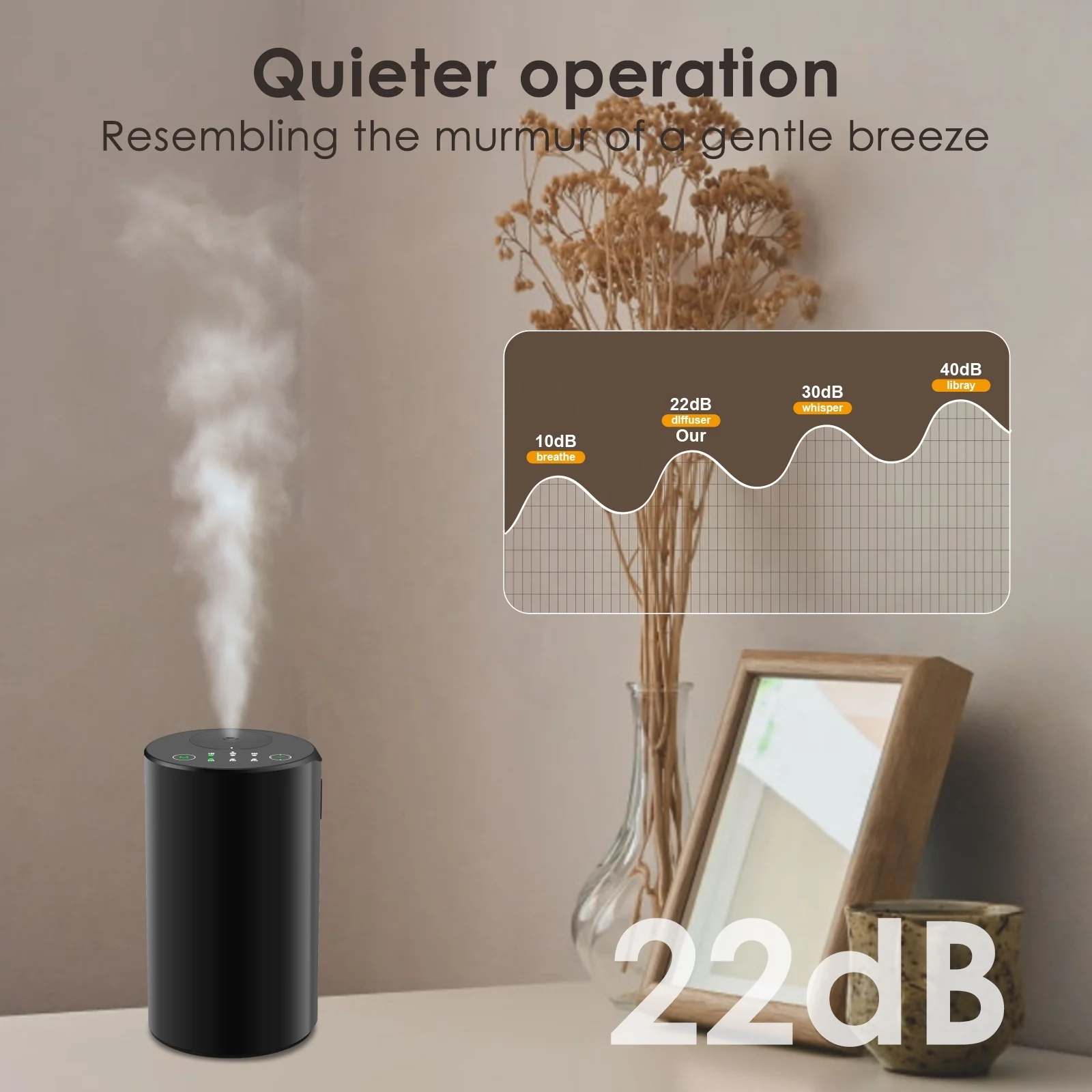 2423 aluminium alloy waterless essential oil diffuser side button - product view 05