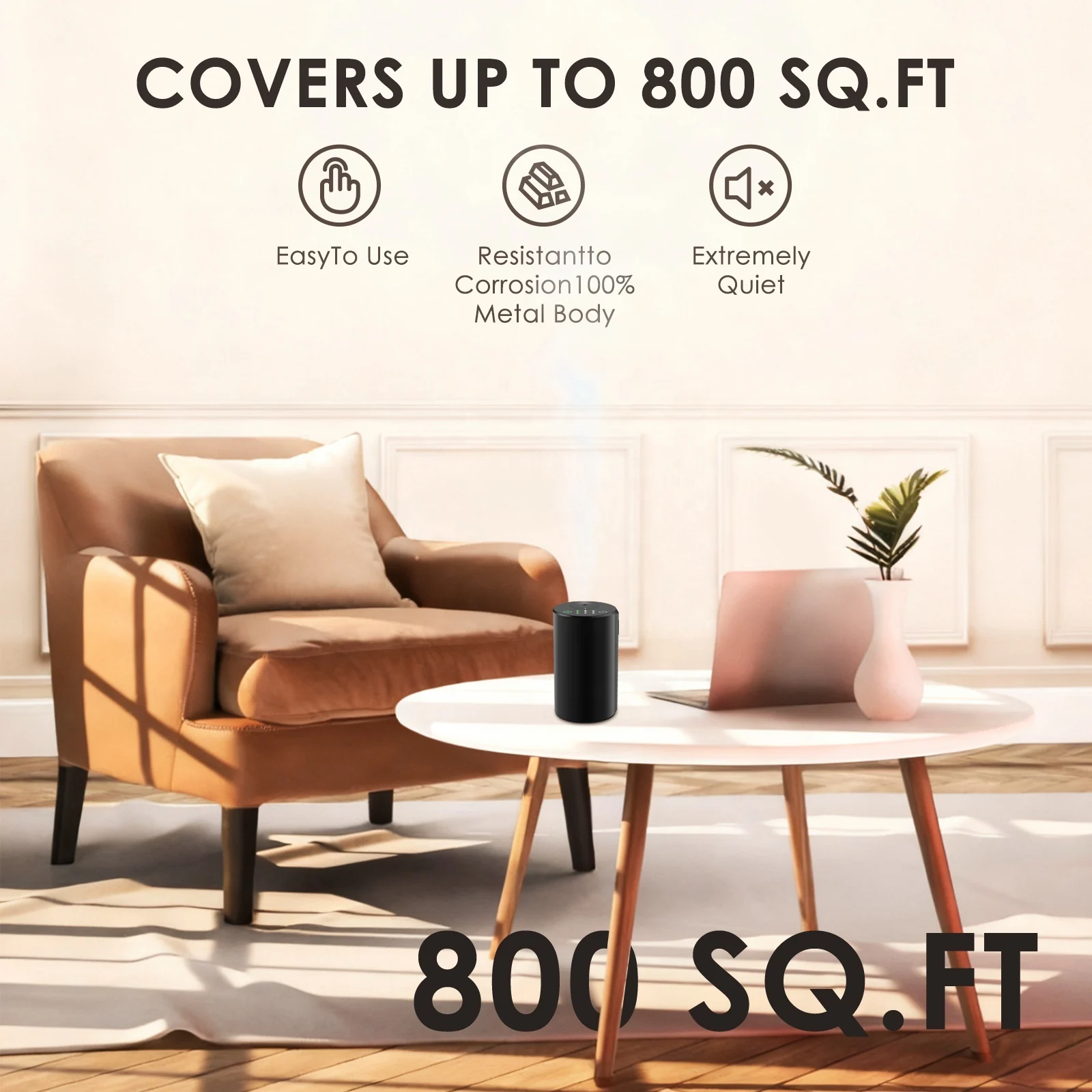 2423 aluminium alloy waterless essential oil diffuser side button - product view 06