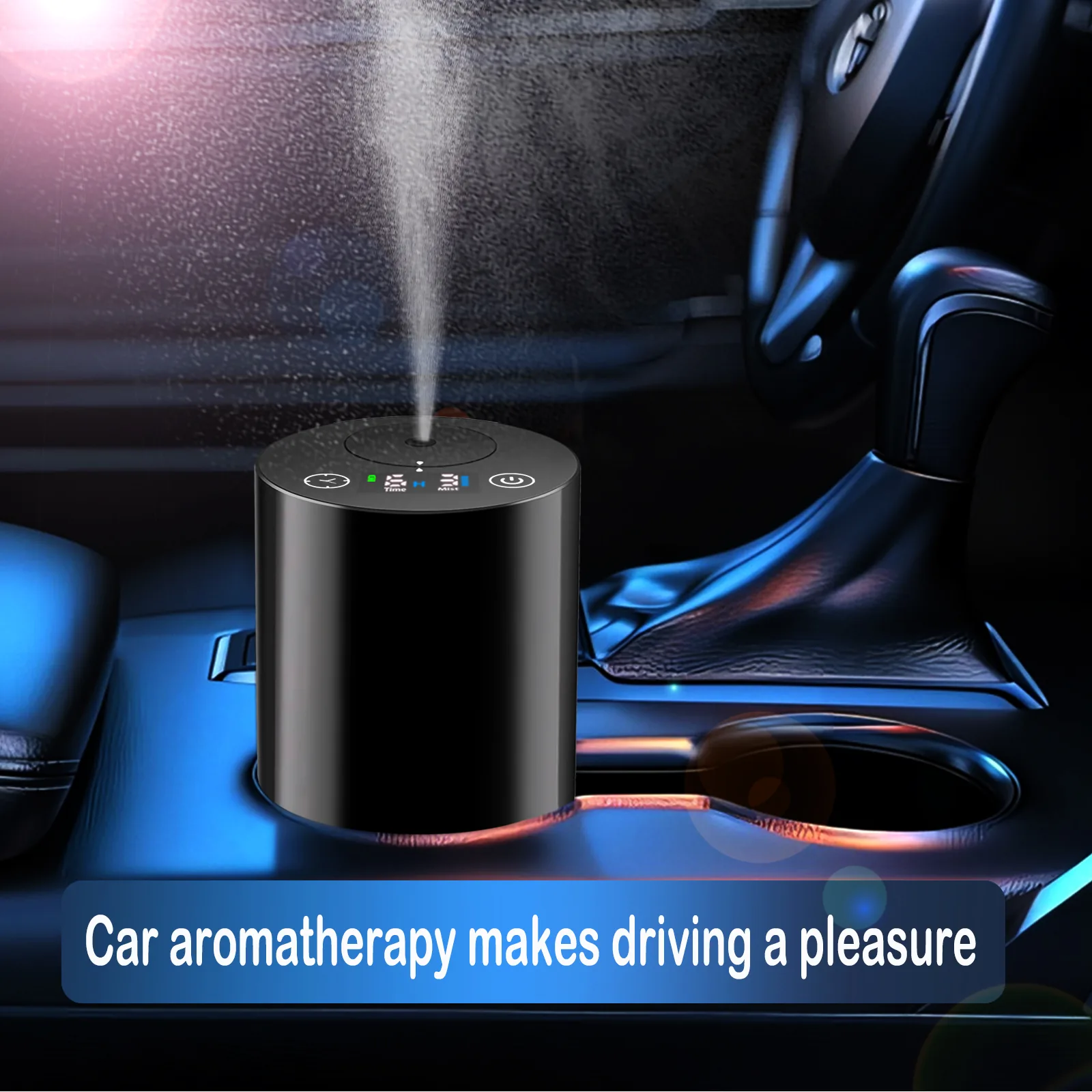 WD Aroma 2410 PP plastic waterless diffuser car aromatherapy in a car interior