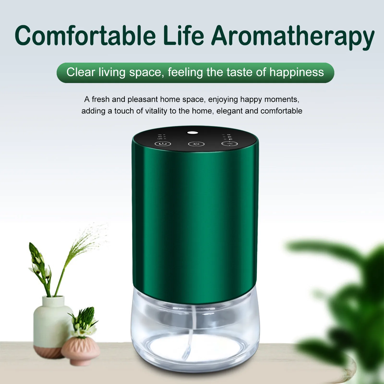 2430 glass and alloy waterless diffuser - free laser-engraved logo option - 20 ml / 0.68 fl oz glass oil bottle