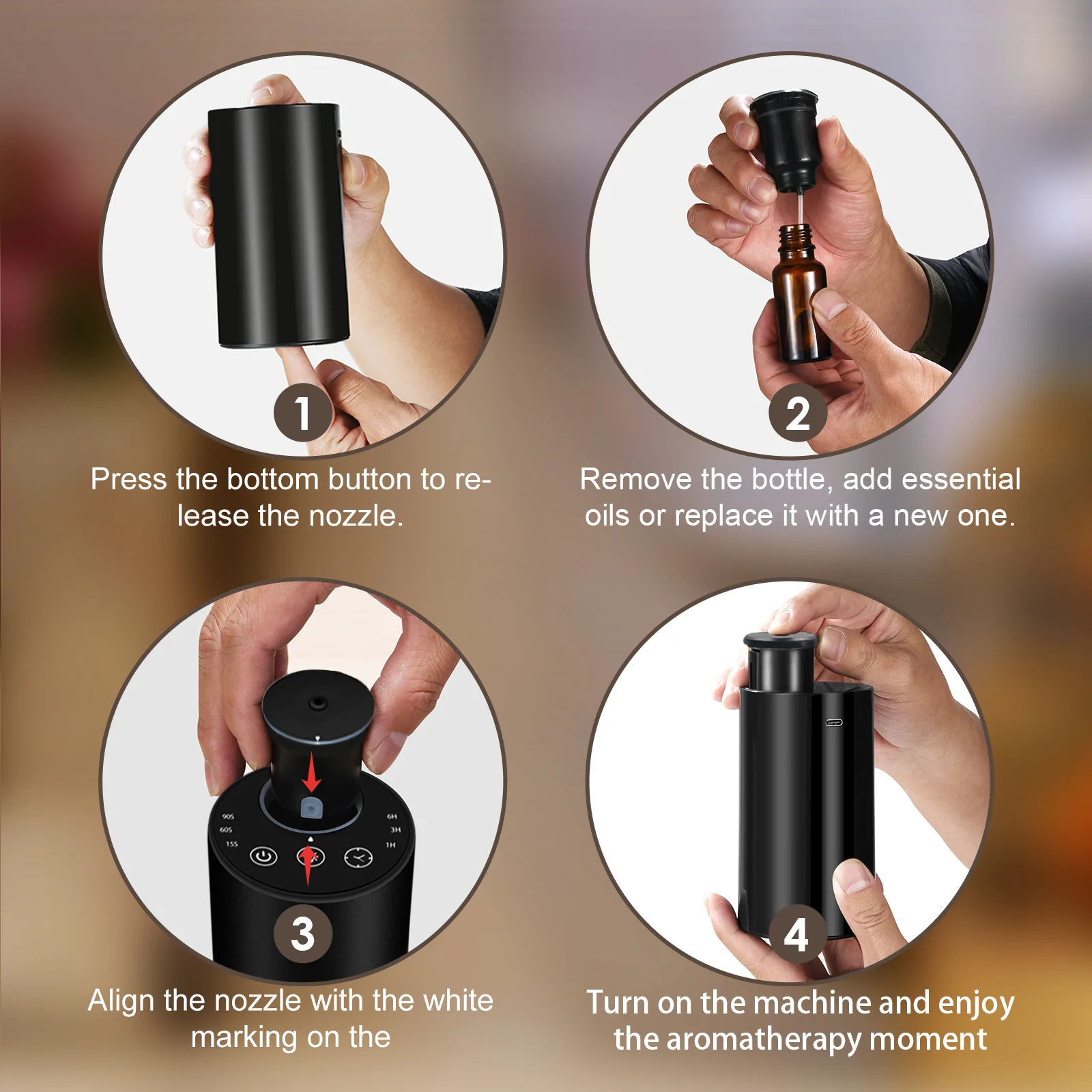 2451 waterless diffuser essential oil bottle replacement in four steps