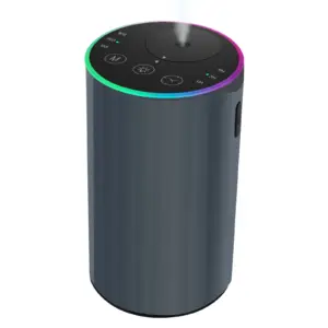 Grey 2452 portable rechargeable waterless essential oil diffuser with RGB ambient light and side button - wholesale bulk supplier, custom logo available, OEM from China factory