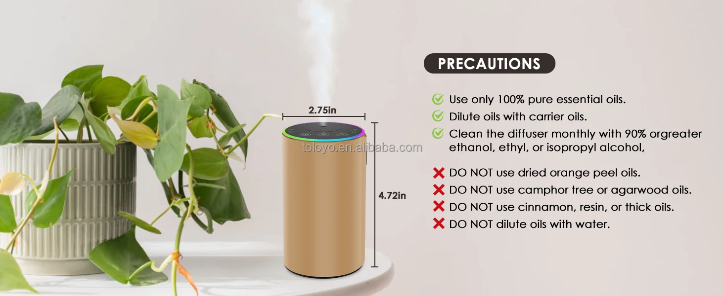 Precauciones de uso del difusor de aluminio 2453 RGB: vista detallada