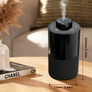 2471 fabric-wrapped waterless diffuser glass oil bottle and interchangeable nozzle detail