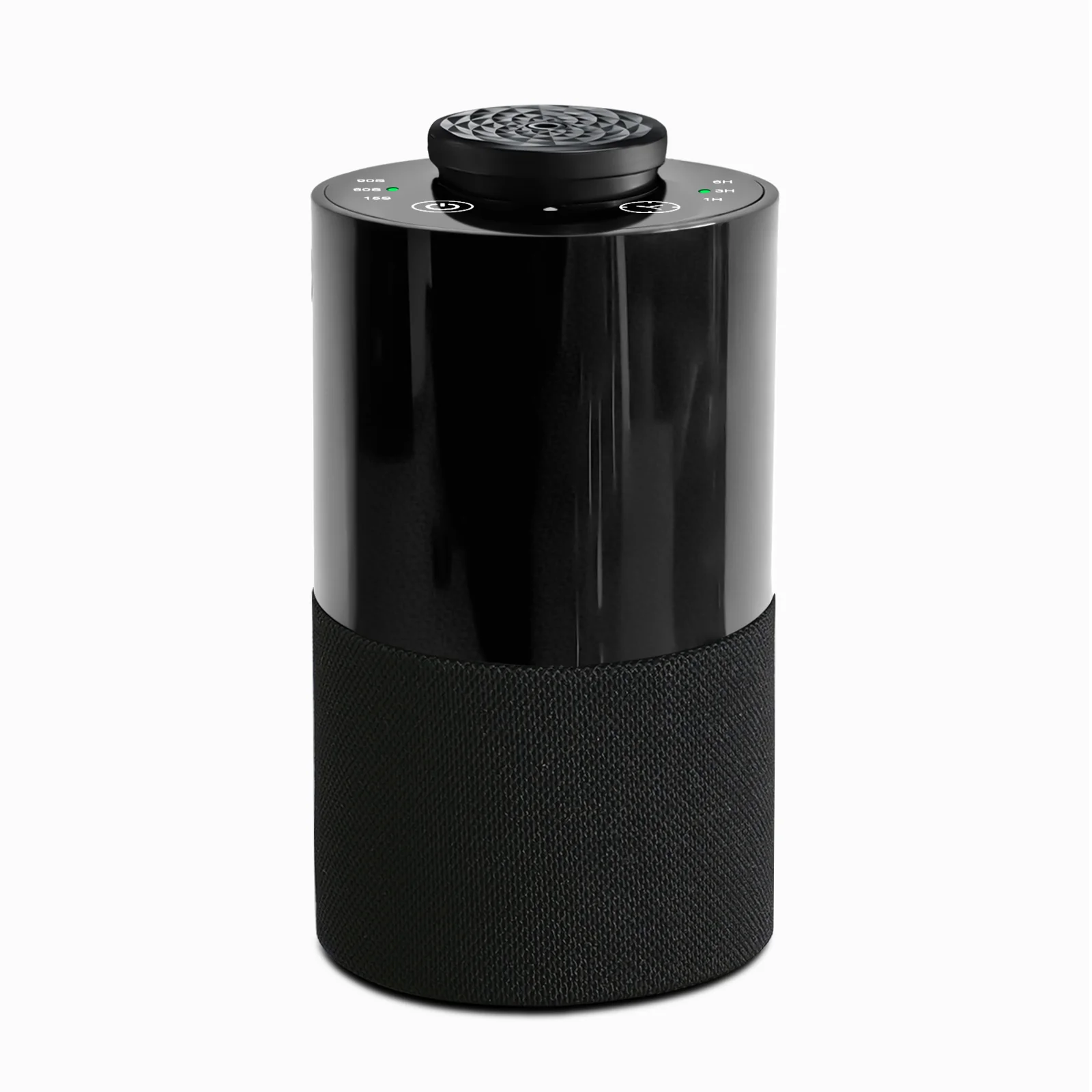 2471 fabric-wrapped waterless diffuser with high head B, top three-quarter studio view