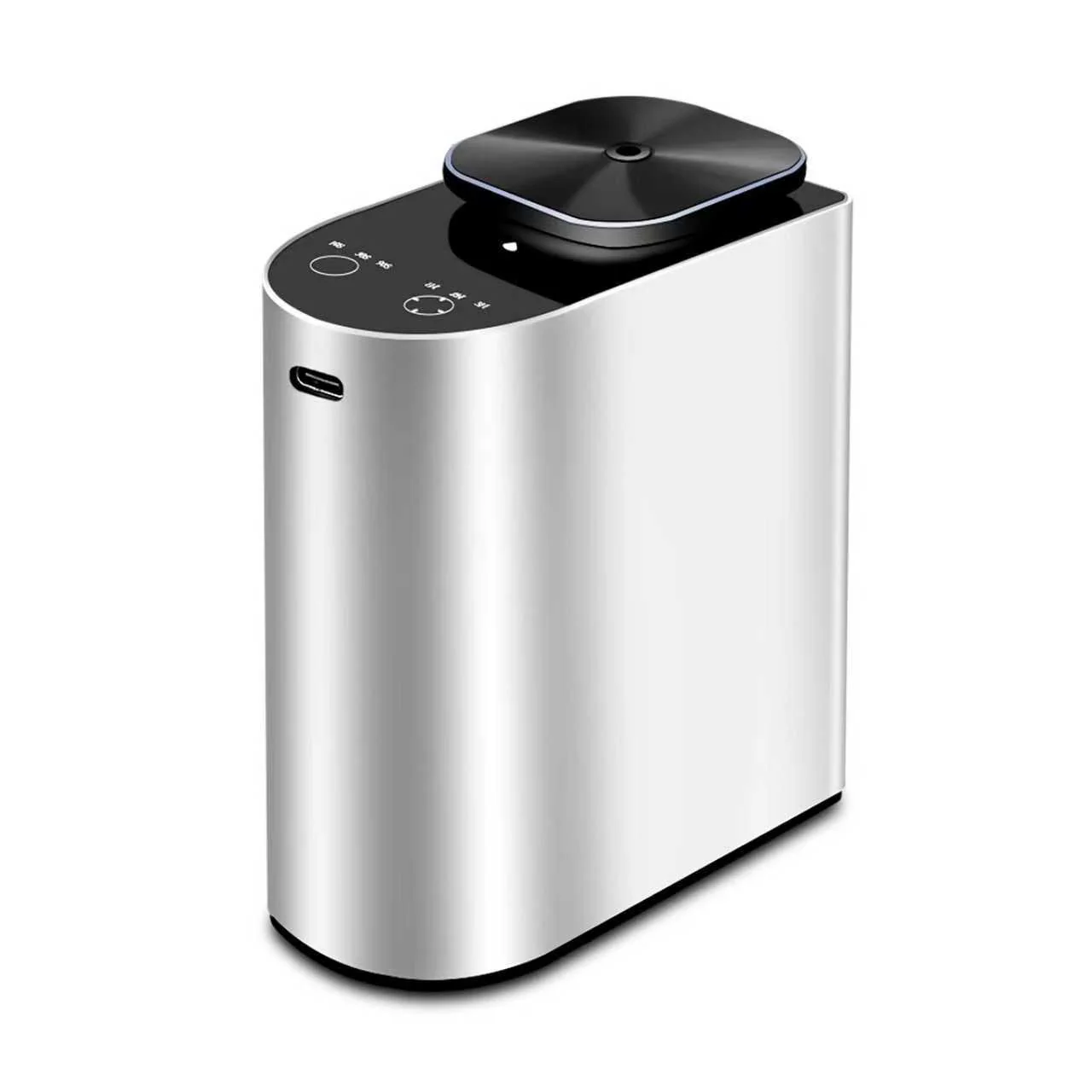 Silver 2530 aluminum waterless essential oil diffuser, 120 ml bottle, touch timer control