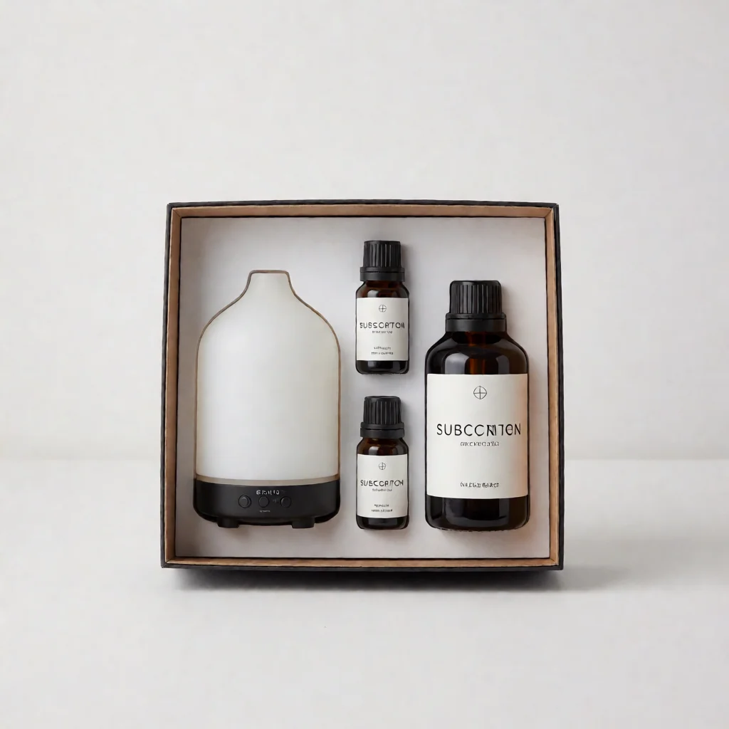 Diffuser with fragrance oil refill subscription bottles